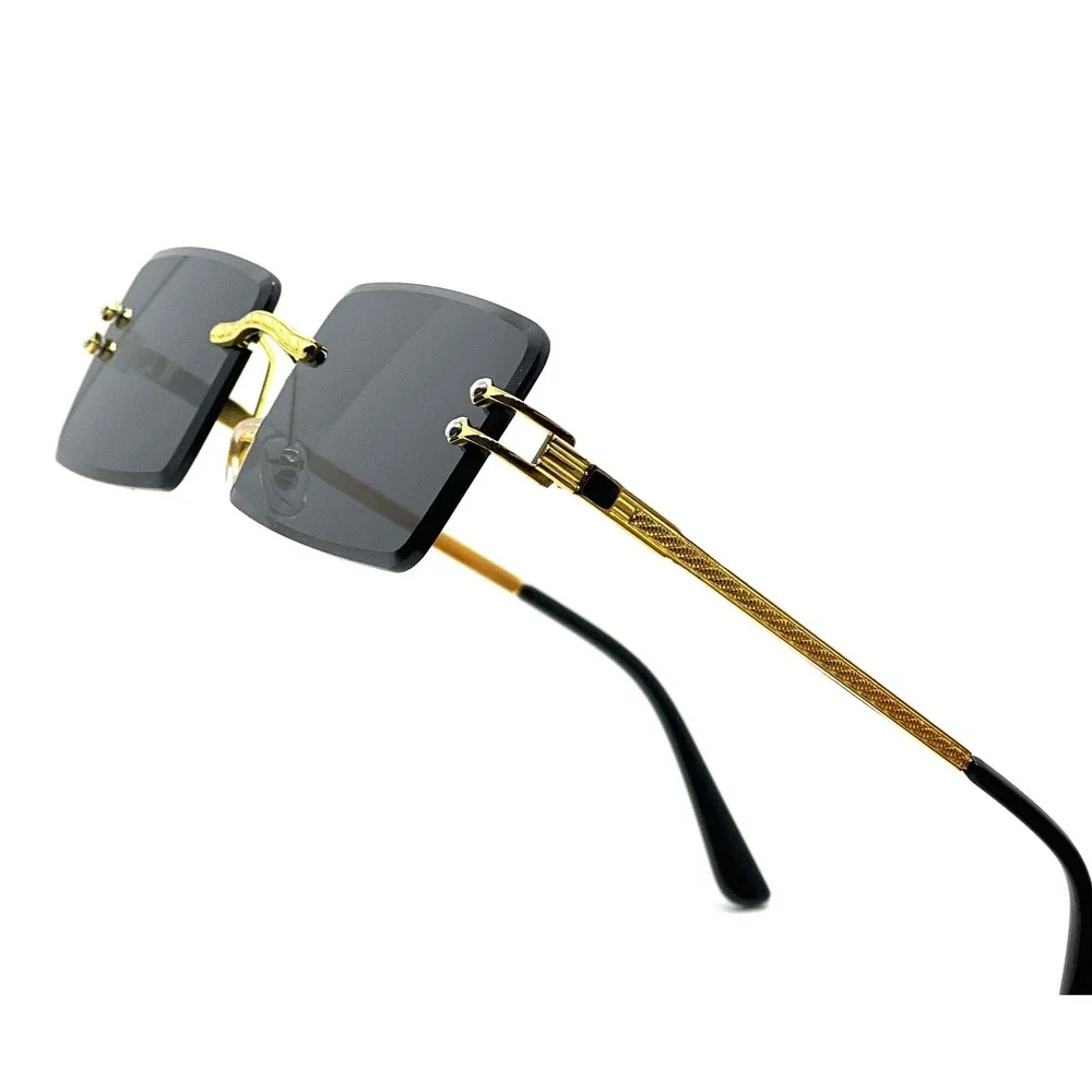 Men Sunglasses Dark Black Lens Outdoor Driving Diamond Cut Cholo Street‎ Trendy